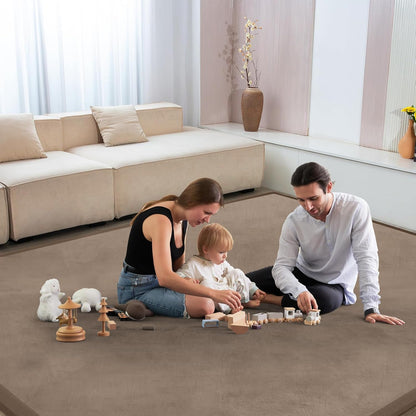 Baby Play Mat for Floor Nursery Rug Muscle Mat Area Rug Playroom Rug 50"x50" Playpen Mat Elastic Foam 1.3" Thick Crawling Mat for Babies,Toddlers, Infants, Kids,Grey