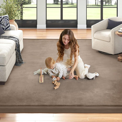 Baby Play Mat for Floor Nursery Rug Muscle Mat Area Rug Playroom Rug 50"x50" Playpen Mat Elastic Foam 1.3" Thick Crawling Mat for Babies,Toddlers, Infants, Kids,Grey