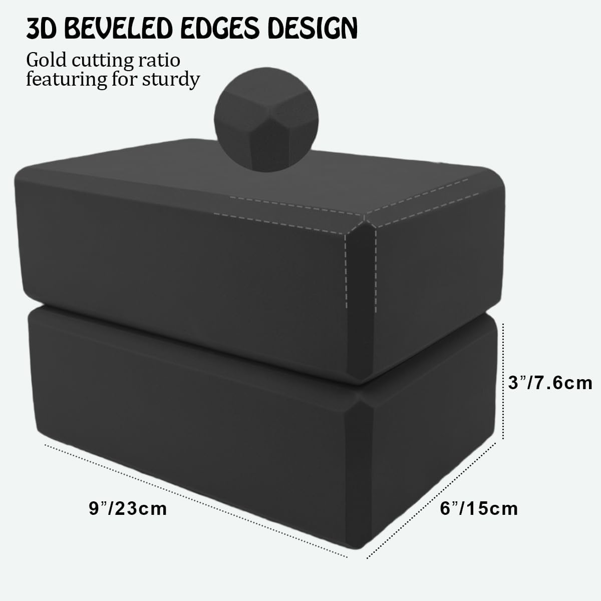 Yoga Blocks 2 Pack, Supportive Latex-Free Eva Foam Soft Non-Slip Blocks with Beveled Edges for Yoga, Pilates, Meditation - Yoga Accessories for Stability, Balance, Deepen Stretches