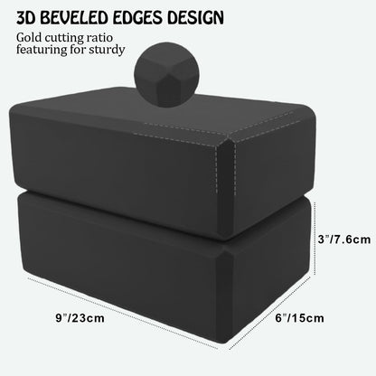 Yoga Blocks 2 Pack, Supportive Latex-Free Eva Foam Soft Non-Slip Blocks with Beveled Edges for Yoga, Pilates, Meditation - Yoga Accessories for Stability, Balance, Deepen Stretches