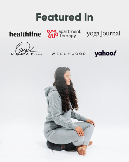 Velvet Meditation Cushion | Luxe Zafu Yoga Floor Pillow Seat | Posture Support | Buckwheat Hull Filled | Large Round Cushion with Removable Washable Cover + Carry Handle