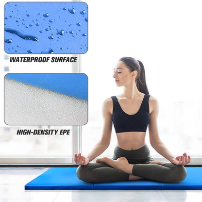 RitFit Upgraded Folding Exercise Mat, 2 Inch Thick Gymnastics Mat | Tumble Mat with Carrying Handles for Yoga, MMA, Stretching, Core Workouts and Home Gym Protective Flooring