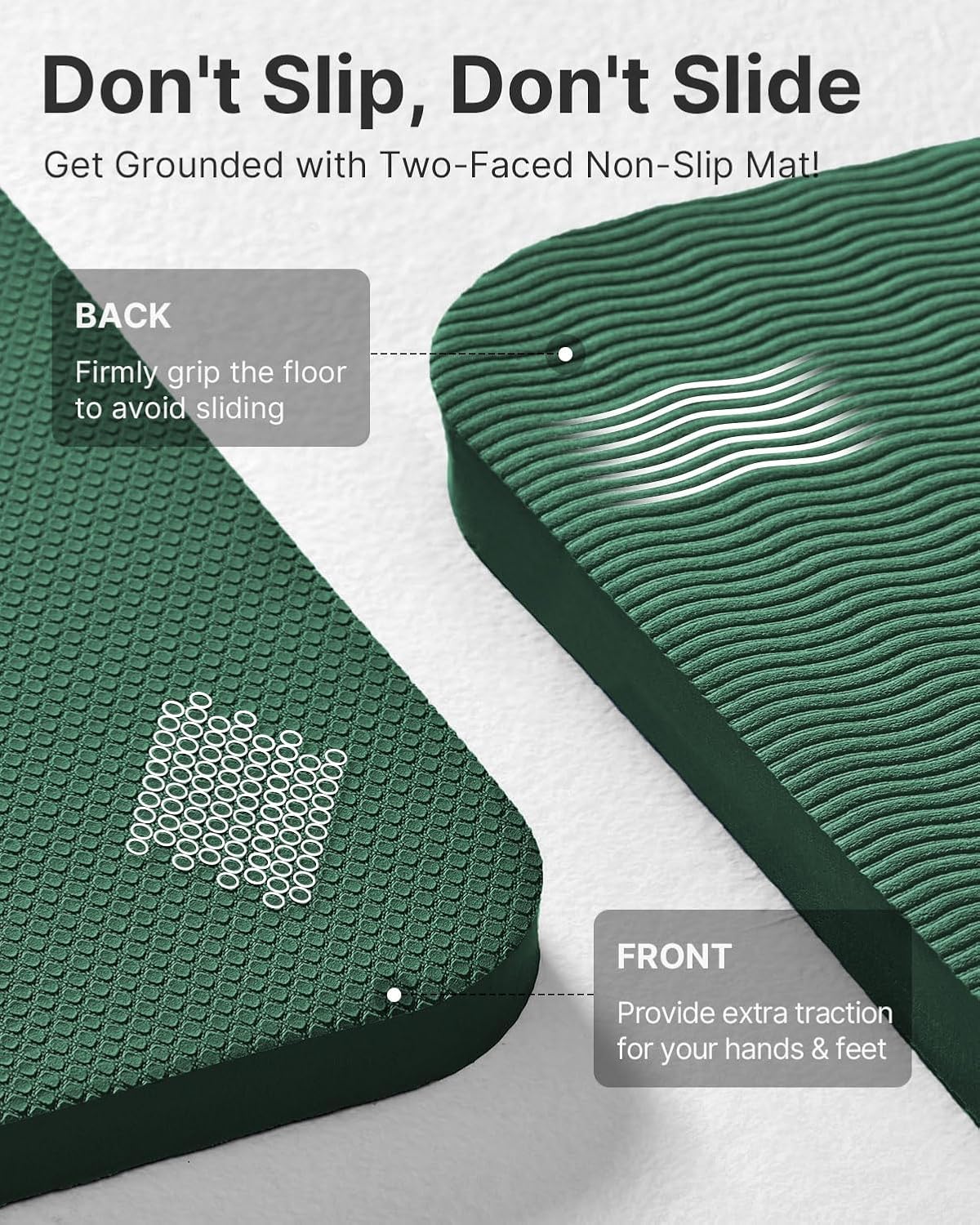 Yoga Mat，Extra Thick Yoga Mat (1/2inch),Professional TPE Exercise Mat,Non-Slip Workout Mat for Yoga, Pilates, Fitness, Barefoot Workouts, Home Gym Studio with Strap