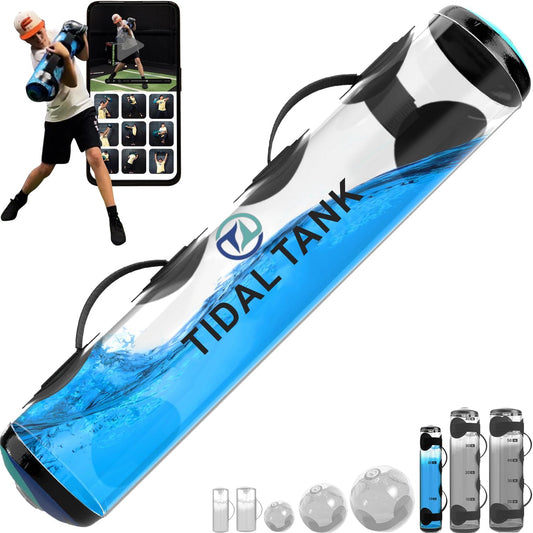 Tube - The Original Aqua Bag - Water Weight Bag up to 79 lbs - Adjustable Workout Sand Bags Weights Alternative - Portable Sandbag Fitness Equipment Set, Home Exercise Gym - Including App