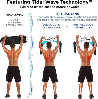Tube - The Original Aqua Bag - Water Weight Bag up to 79 lbs - Adjustable Workout Sand Bags Weights Alternative - Portable Sandbag Fitness Equipment Set, Home Exercise Gym - Including App