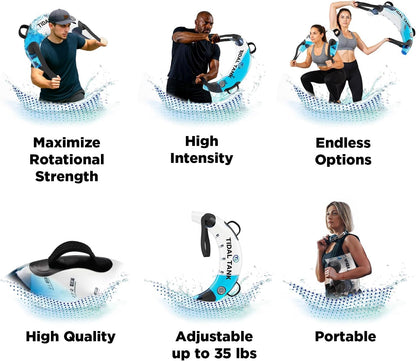 Tube - The Original Aqua Bag - Water Weight Bag up to 79 lbs - Adjustable Workout Sand Bags Weights Alternative - Portable Sandbag Fitness Equipment Set, Home Exercise Gym - Including App