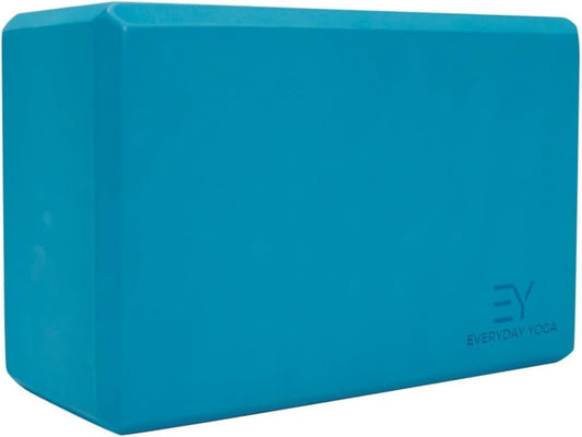 Bolster and Foam Block Set, Soft Non-Slip Surface for Stability, Balance, and Deepen Stretches - 4 Inch - Peacock