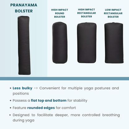 Bolster and Foam Block Set, Soft Non-Slip Surface for Stability, Balance, and Deepen Stretches - 4 Inch - Peacock