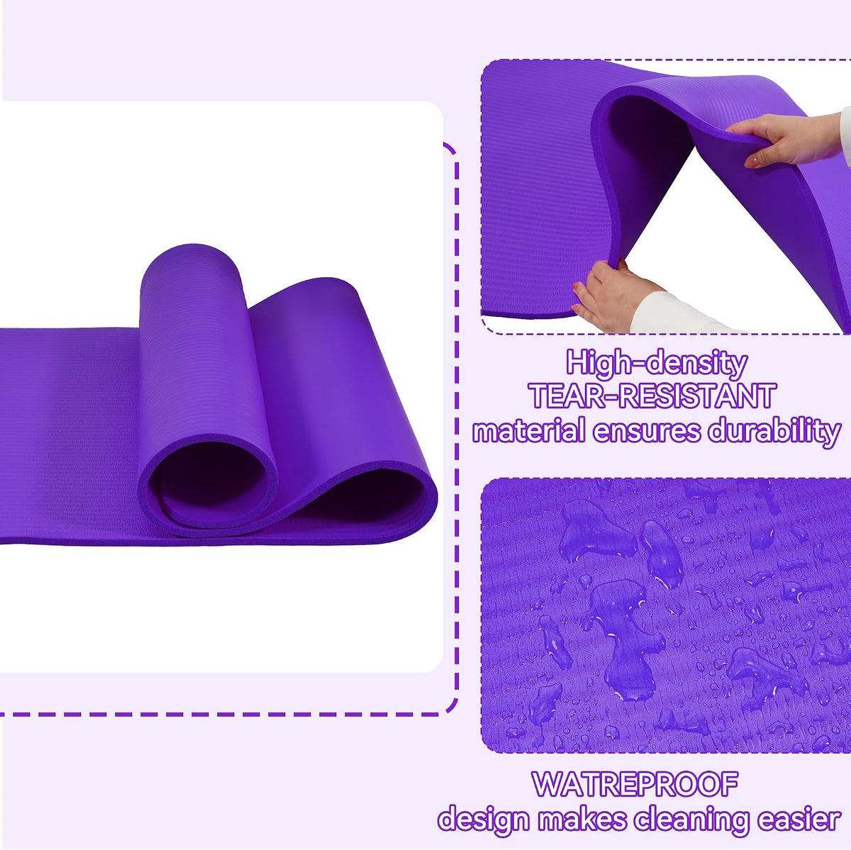 1/2-inch Thick High Density Exercise Yoga Mat with Carrying Strap