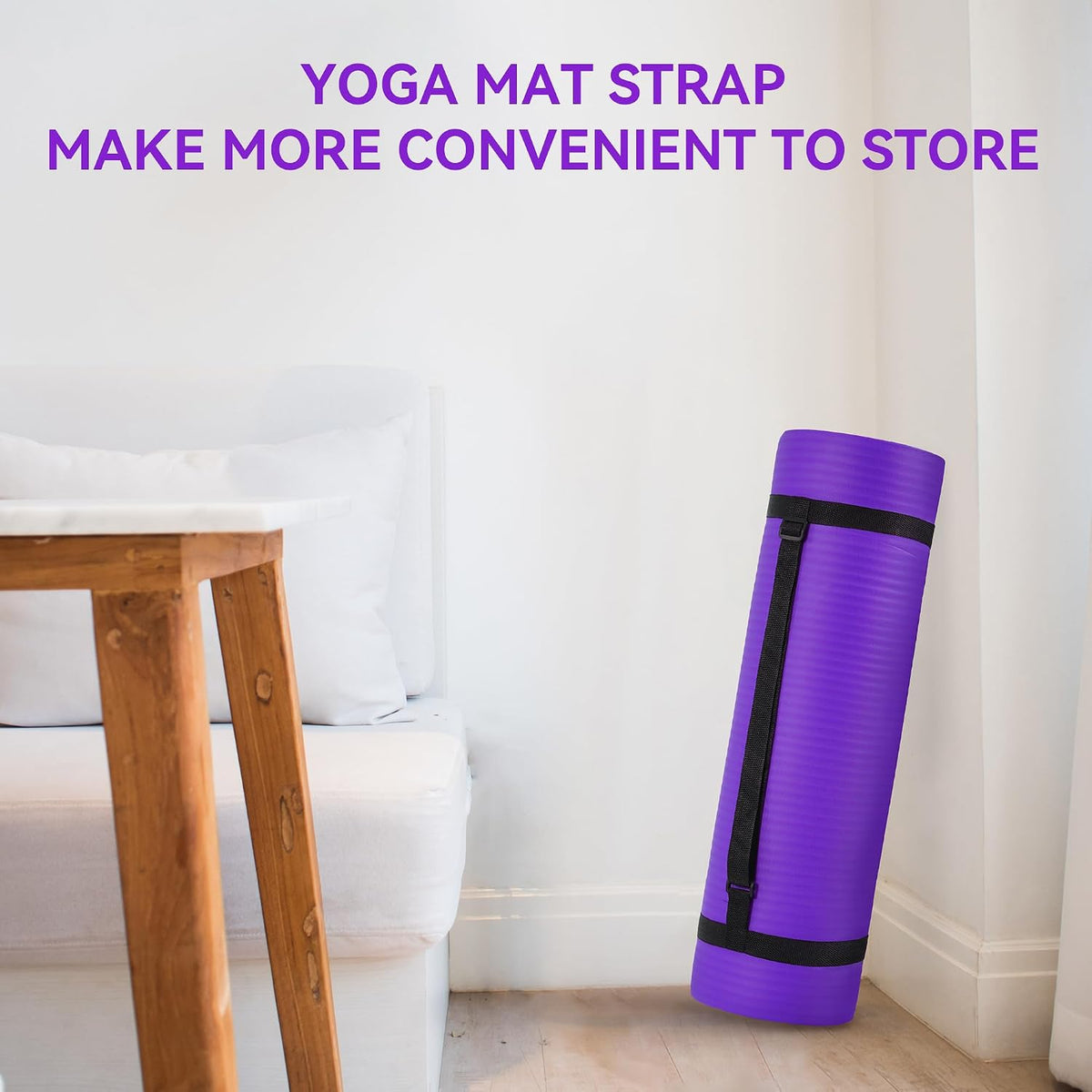 1/2-inch Thick High Density Exercise Yoga Mat with Carrying Strap