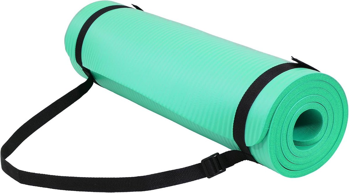 1/2-inch Thick High Density Exercise Yoga Mat with Carrying Strap