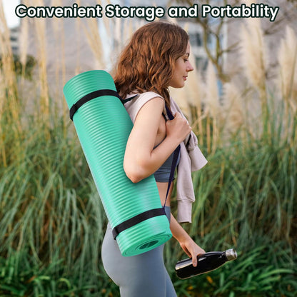 1/2-inch Thick High Density Exercise Yoga Mat with Carrying Strap