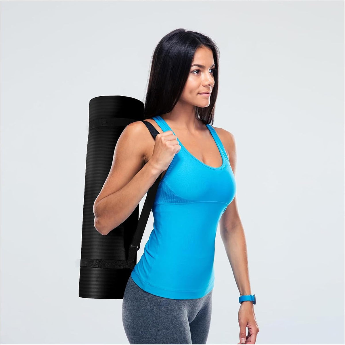 1/2-inch Thick High Density Exercise Yoga Mat with Carrying Strap