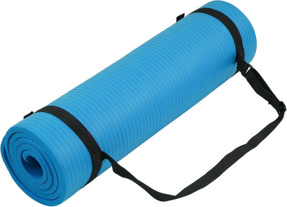 1/2-inch Thick High Density Exercise Yoga Mat with Carrying Strap