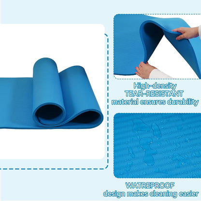 1/2-inch Thick High Density Exercise Yoga Mat with Carrying Strap