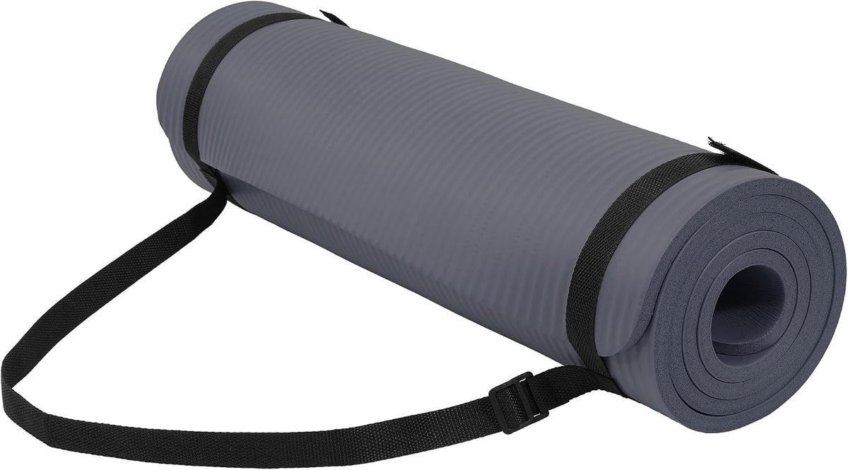 1/2-inch Thick High Density Exercise Yoga Mat with Carrying Strap