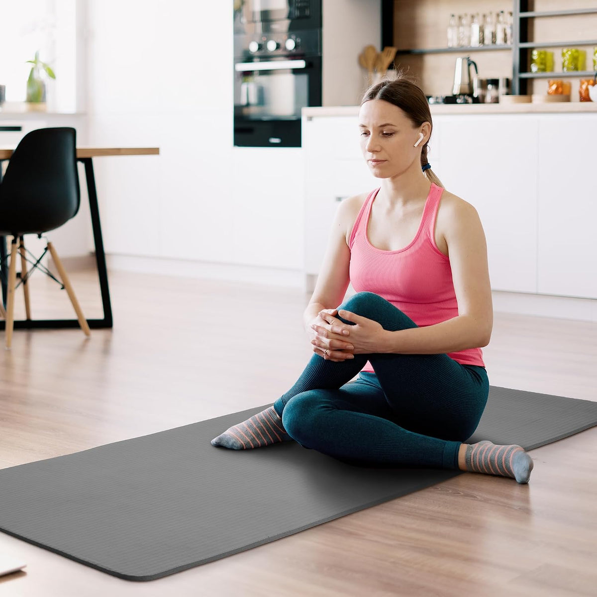 1/2-inch Thick High Density Exercise Yoga Mat with Carrying Strap