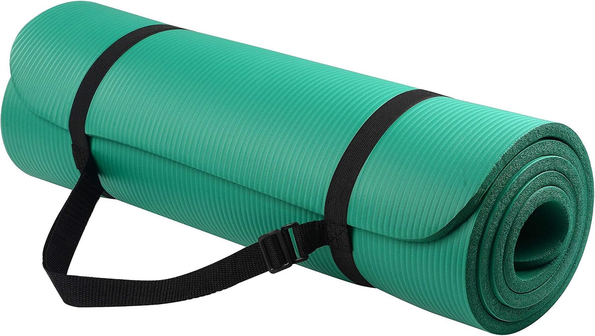 1/2-inch Thick High Density Exercise Yoga Mat with Carrying Strap