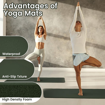 1/2-inch Thick High Density Exercise Yoga Mat with Carrying Strap