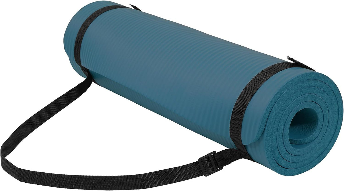 1/2-inch Thick High Density Exercise Yoga Mat with Carrying Strap