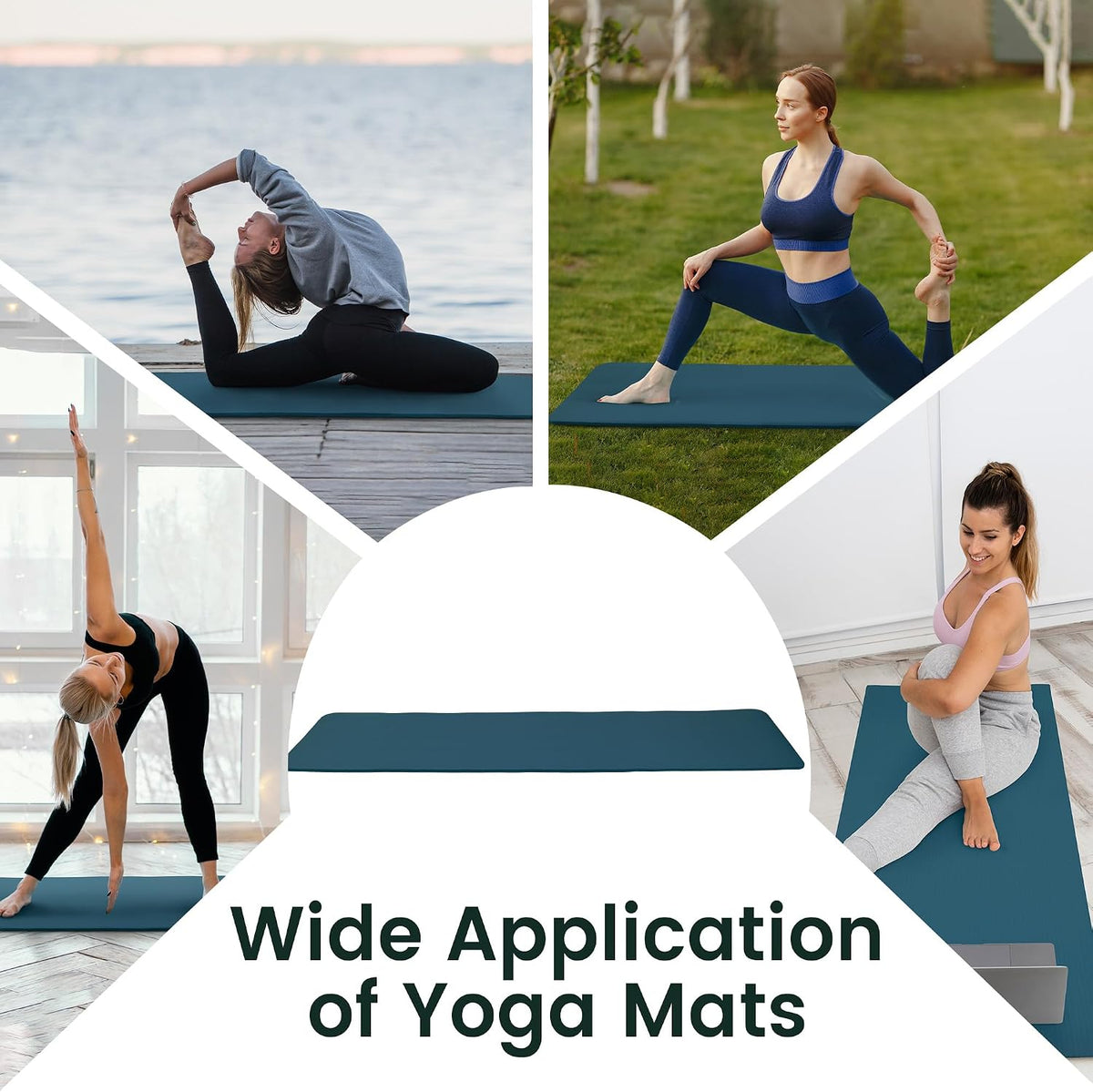 1/2-inch Thick High Density Exercise Yoga Mat with Carrying Strap