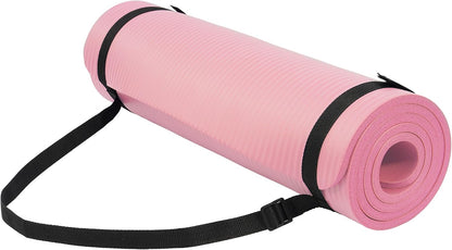 1/2-inch Thick High Density Exercise Yoga Mat with Carrying Strap