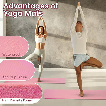 1/2-inch Thick High Density Exercise Yoga Mat with Carrying Strap