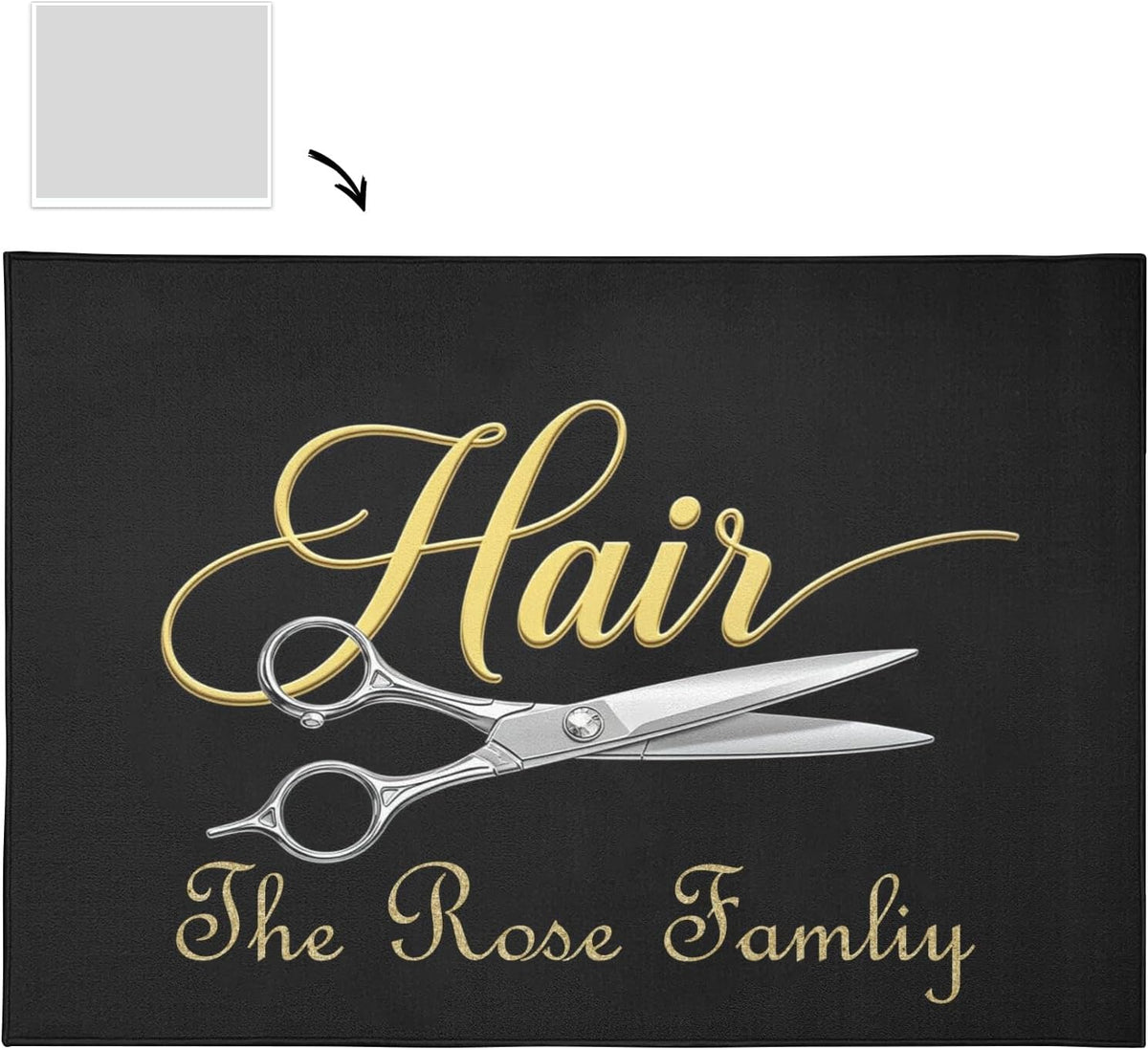 Barber Shop Welcome Salon Area Rug Custom Personalized Carpet for Living Room Yoga Bedroom Playing Room Camping 5.2'x7.5'
