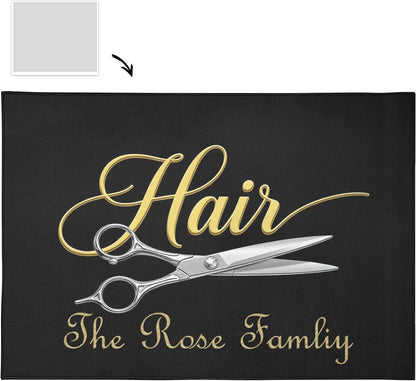 Barber Shop Welcome Salon Area Rug Custom Personalized Carpet for Living Room Yoga Bedroom Playing Room Camping 5.2'x7.5'