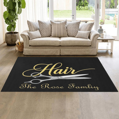 Barber Shop Welcome Salon Area Rug Custom Personalized Carpet for Living Room Yoga Bedroom Playing Room Camping 5.2'x7.5'