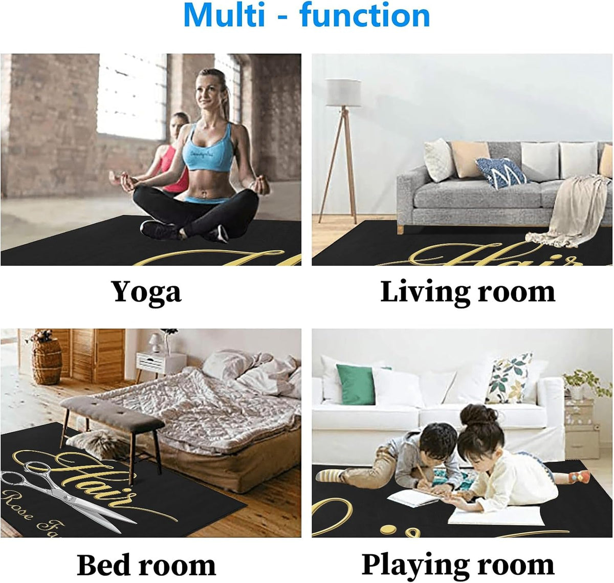 Barber Shop Welcome Salon Area Rug Custom Personalized Carpet for Living Room Yoga Bedroom Playing Room Camping 5.2'x7.5'