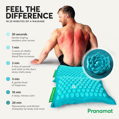 Acupressure Large Mat and Pillow Set, Premium Acupressure Therapy for Pain Relief and Relaxation, Handcrafted in Europe with Sustainable and Natural Materials (Rosegold)