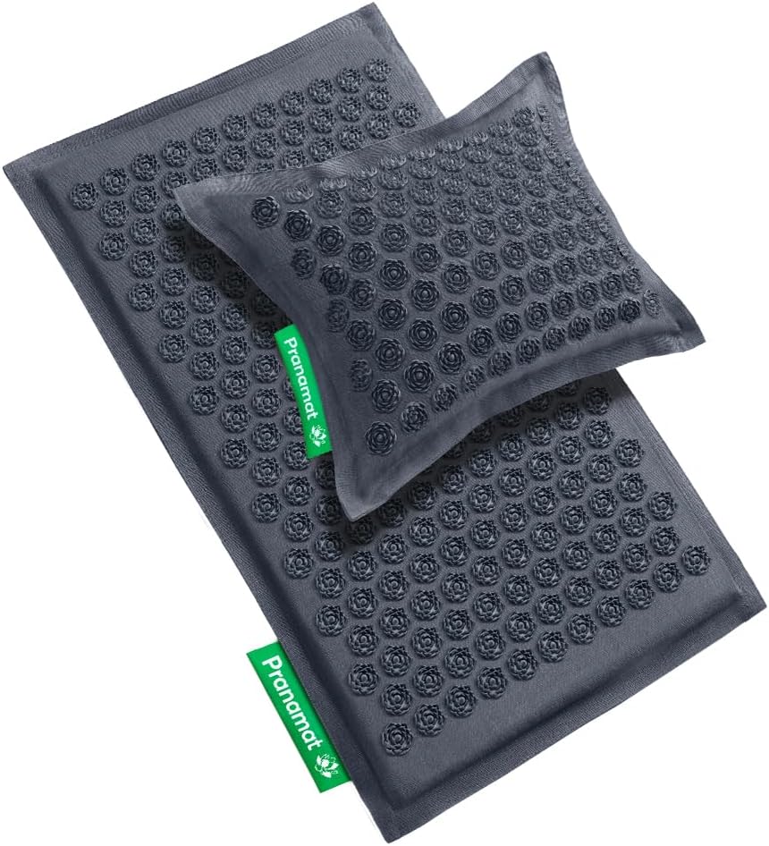 Acupressure Large Mat and Pillow Set, Premium Acupressure Therapy for Pain Relief and Relaxation, Handcrafted in Europe with Sustainable and Natural Materials (Rosegold)