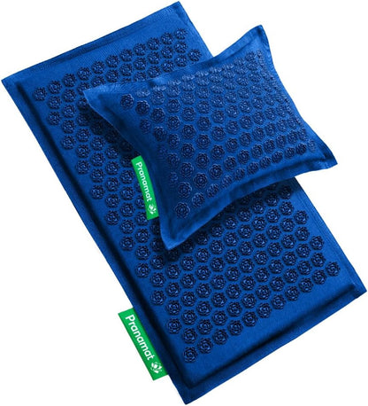 Acupressure Large Mat and Pillow Set, Premium Acupressure Therapy for Pain Relief and Relaxation, Handcrafted in Europe with Sustainable and Natural Materials (Rosegold)