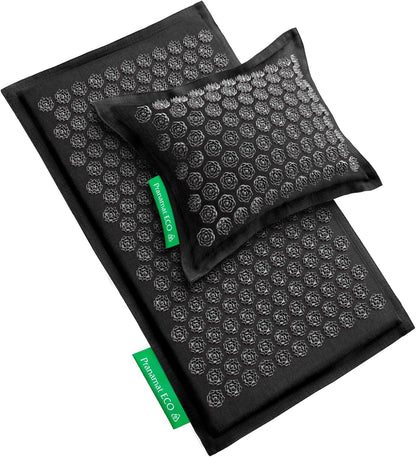 Acupressure Large Mat and Pillow Set, Premium Acupressure Therapy for Pain Relief and Relaxation, Handcrafted in Europe with Sustainable and Natural Materials (Rosegold)