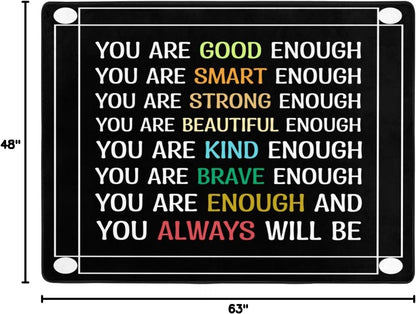You are Enough. Good. Smart. Strong. Beautiful. Kind. Brave.You Always Will Be Area Rug 63x48in Rugs for Living Room Indoor Floor Non-Slip Rug Washable Large Rug Indoor Decorative Carpet Yoga