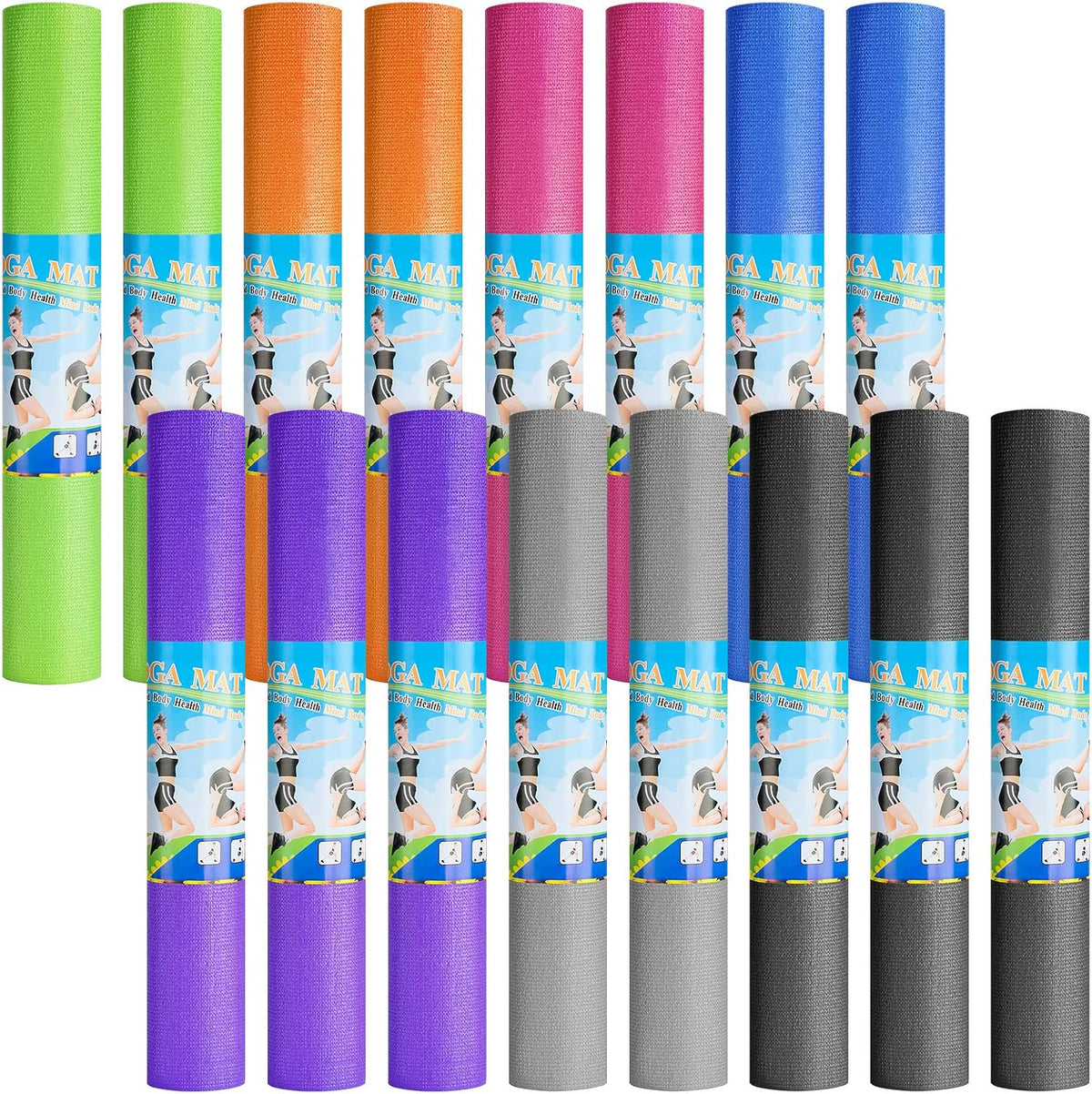 3 mm Thin Yoga Mats Bulk, 68 x 24 in