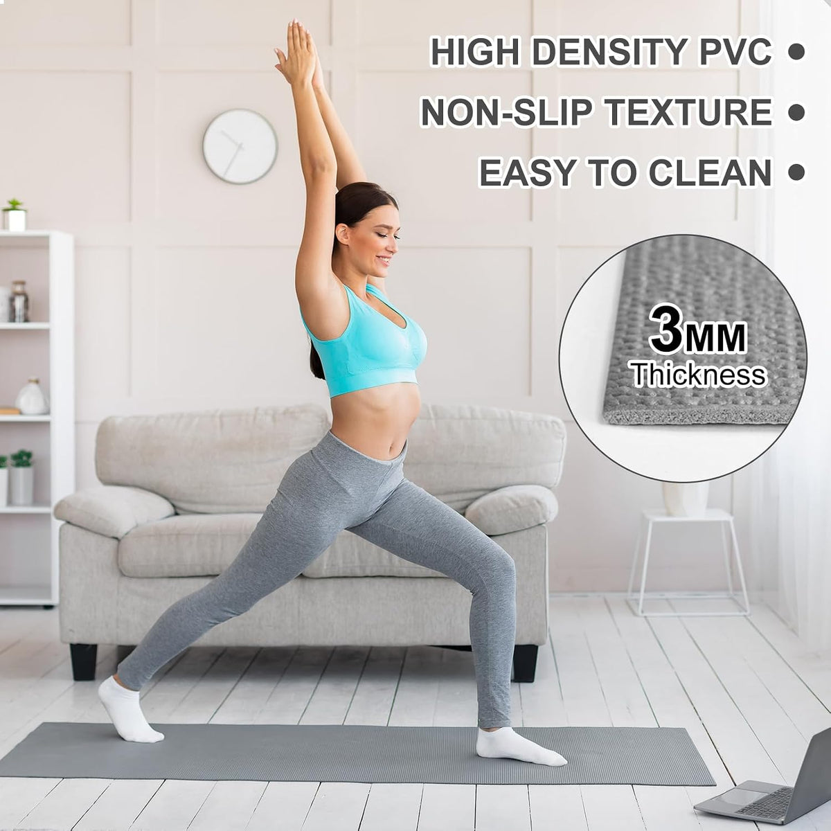 3 mm Thin Yoga Mats Bulk, 68 x 24 in