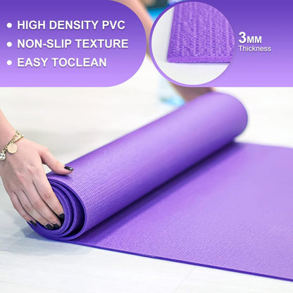 3 mm Thin Yoga Mats Bulk, 68 x 24 in