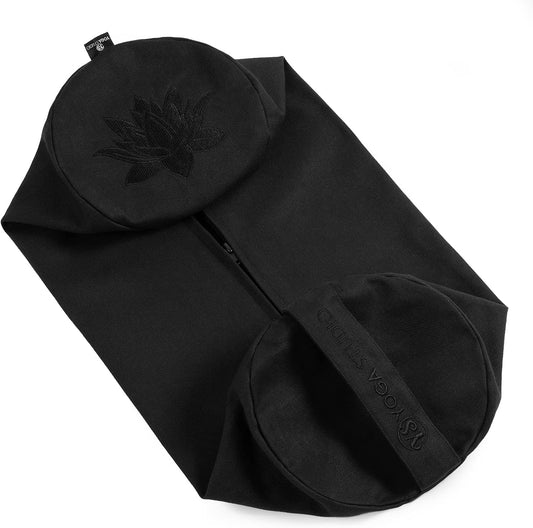 Spare Organic Cotton Bolster Covers With Handle And Zipper (Two Toned - Navy)