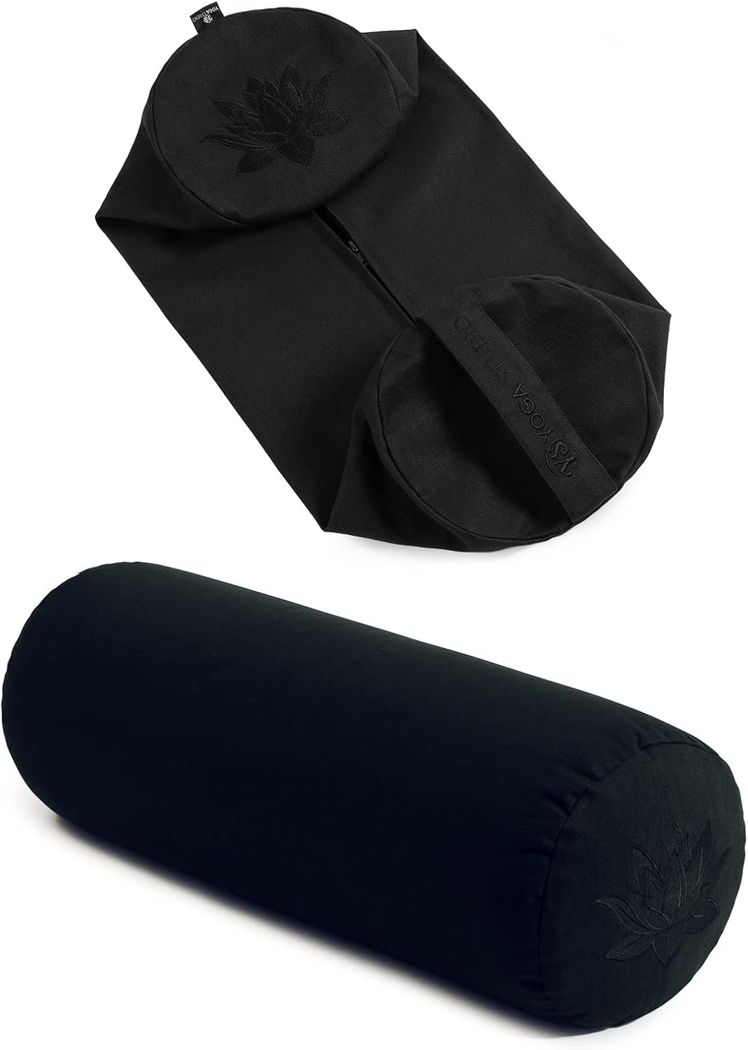 Spare Organic Cotton Bolster Covers With Handle And Zipper (Two Toned - Navy)
