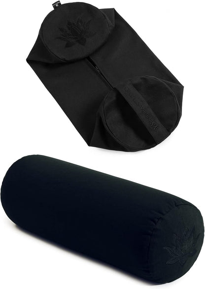 Spare Organic Cotton Bolster Covers With Handle And Zipper (Two Toned - Navy)