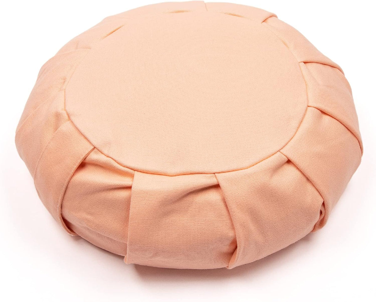 Zafu Yoga Meditation Cushion with Washable Cover - Floor Cushion Pillow with Natural Buckwheat Filling - Soft Round Cotton Design for Meditating or Pranayama Exercises