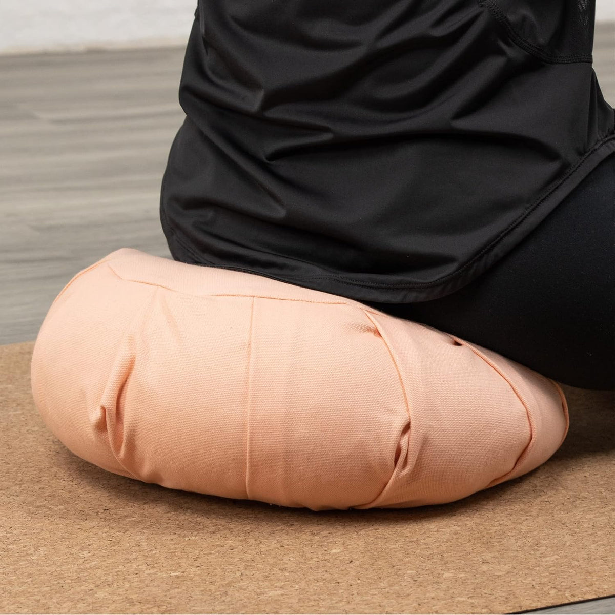 Zafu Yoga Meditation Cushion with Washable Cover - Floor Cushion Pillow with Natural Buckwheat Filling - Soft Round Cotton Design for Meditating or Pranayama Exercises