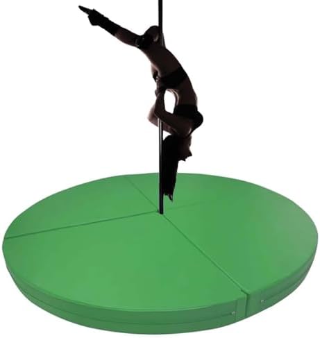 Premium Dance Pole Removable Spinning Static Dancing HeavyDuty Steel Pole Adjustable Height,(Pole Dance Mat,2"/4" Thick Round Folding Crash Mat for Pole Dancing, Home Gym Safety Pad, Yoga F