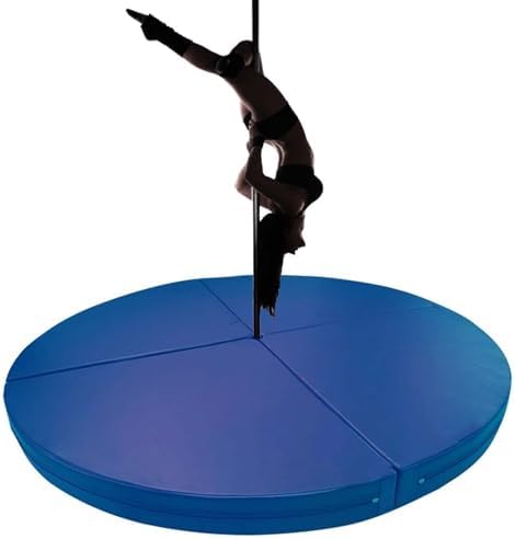 Premium Dance Pole Removable Spinning Static Dancing HeavyDuty Steel Pole Adjustable Height,(Pole Dance Mat,2"/4" Thick Round Folding Crash Mat for Pole Dancing, Home Gym Safety Pad, Yoga F