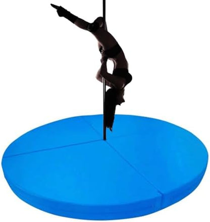 Premium Dance Pole Removable Spinning Static Dancing HeavyDuty Steel Pole Adjustable Height,(Pole Dance Mat,2"/4" Thick Round Folding Crash Mat for Pole Dancing, Home Gym Safety Pad, Yoga F
