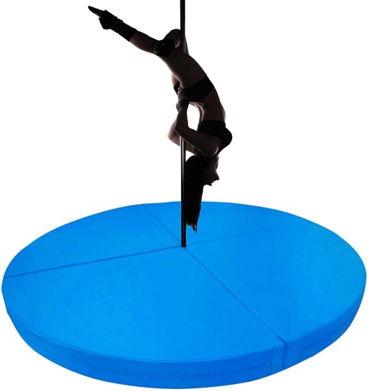 Premium Dance Pole Removable Spinning Static Dancing HeavyDuty Steel Pole Adjustable Height,(Pole Dance Mat,2"/4" Thick Round Folding Crash Mat for Pole Dancing, Home Gym Safety Pad, Yoga F