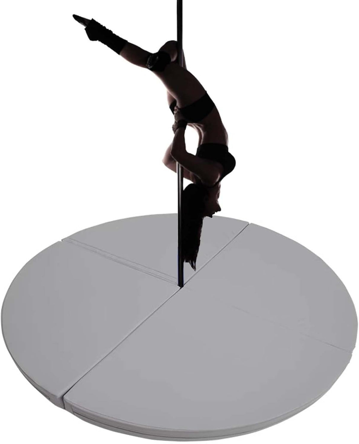 Premium Dance Pole Removable Spinning Static Dancing HeavyDuty Steel Pole Adjustable Height,(Pole Dance Mat,2"/4" Thick Round Folding Crash Mat for Pole Dancing, Home Gym Safety Pad, Yoga F