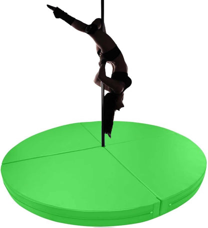 Premium Dance Pole Removable Spinning Static Dancing HeavyDuty Steel Pole Adjustable Height,(Pole Dance Mat,2"/4" Thick Round Folding Crash Mat for Pole Dancing, Home Gym Safety Pad, Yoga F